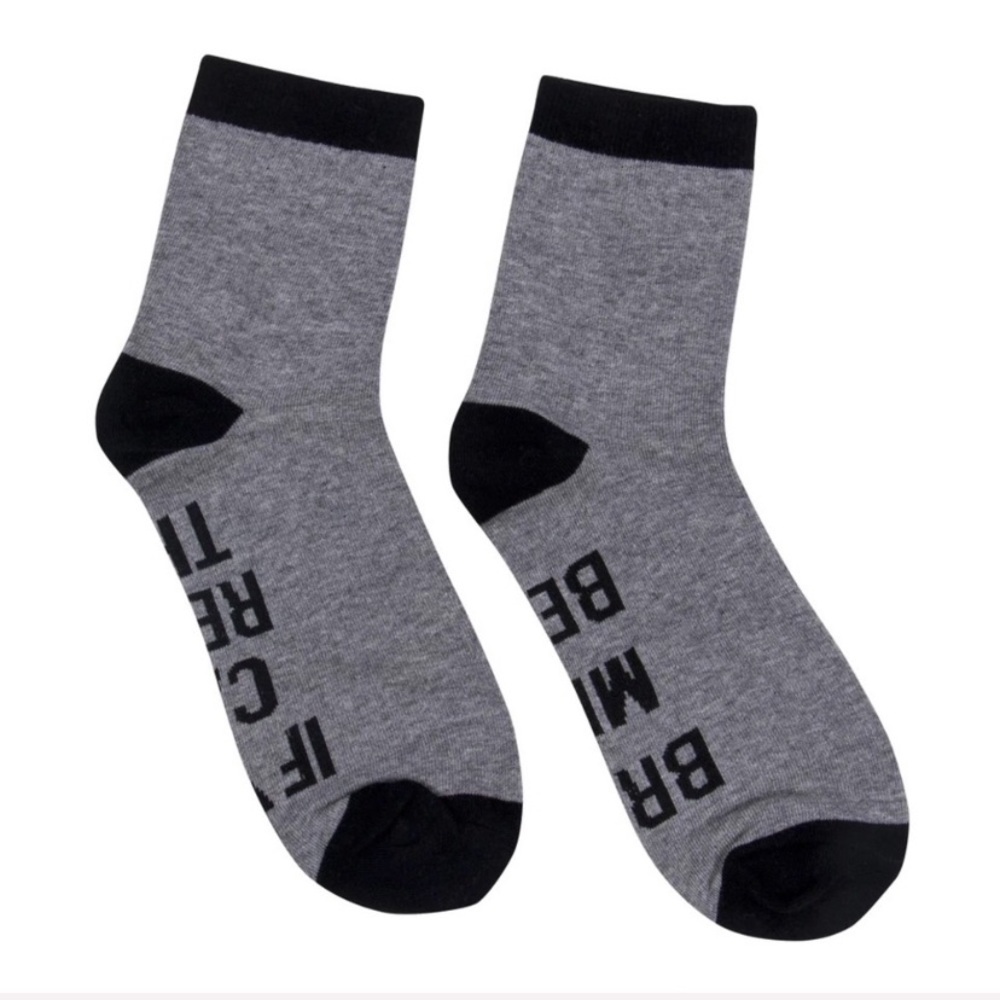 ❤️ Grey & Black Printed Socks - Picture 2 of 4